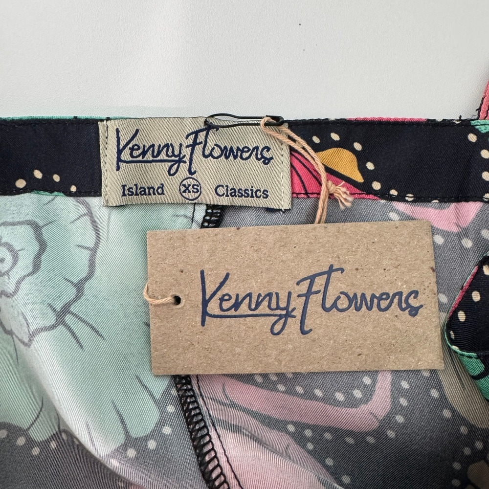 Kenny Flowers Silk Midi Dress XS Blue Sea Life Coastal Nautical Tropical NWT - Picture 9 of 11